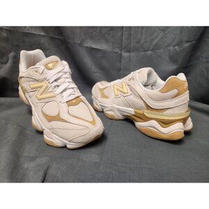 New Balance 9060 Sneakers Suede White Brown Size 2.5 Kids BRAND NEW NO BOX!